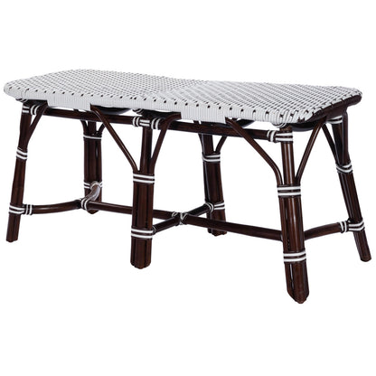 Butler Specialty Company - Marcella Rattan 42.5"W Bench, Dark Brown - 5483295_CLOSEOUT