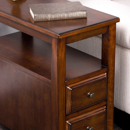 Butler Specialty Company - Marcus 12 in. W Rectangular Wood 2 Drawer Side Table with Storage, Medium Brown - 6191011