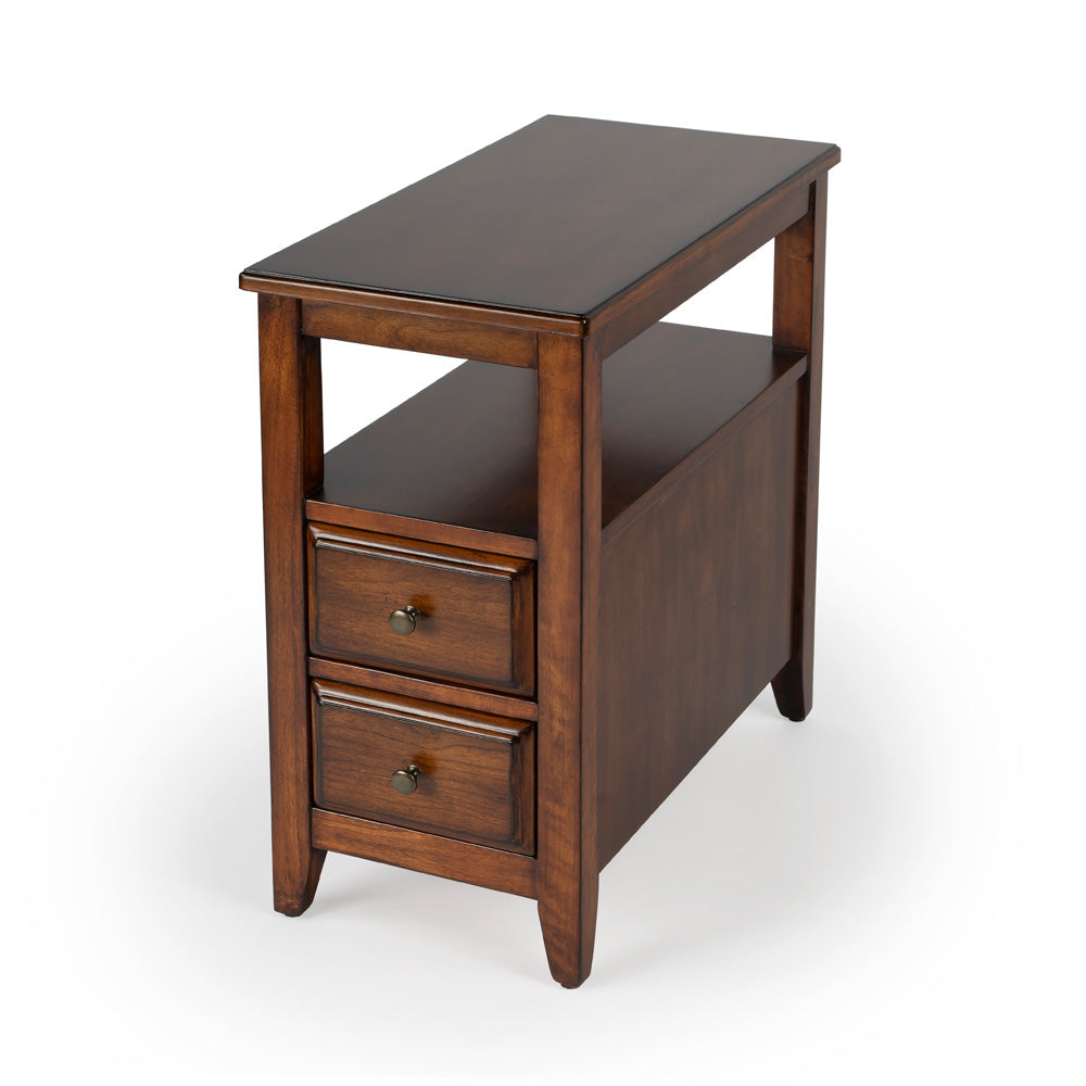 Butler Specialty Company - Marcus 12 in. W Rectangular Wood 2 Drawer Side Table with Storage, Medium Brown - 6191011