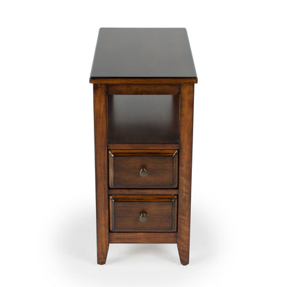Butler Specialty Company - Marcus 12 in. W Rectangular Wood 2 Drawer Side Table with Storage, Medium Brown - 6191011