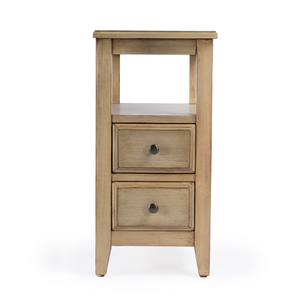 Butler Specialty Company - Marcus 12 in. W Rectangular Wood 2 Drawer Side Table with Storage, Tan/Beige - 6191424