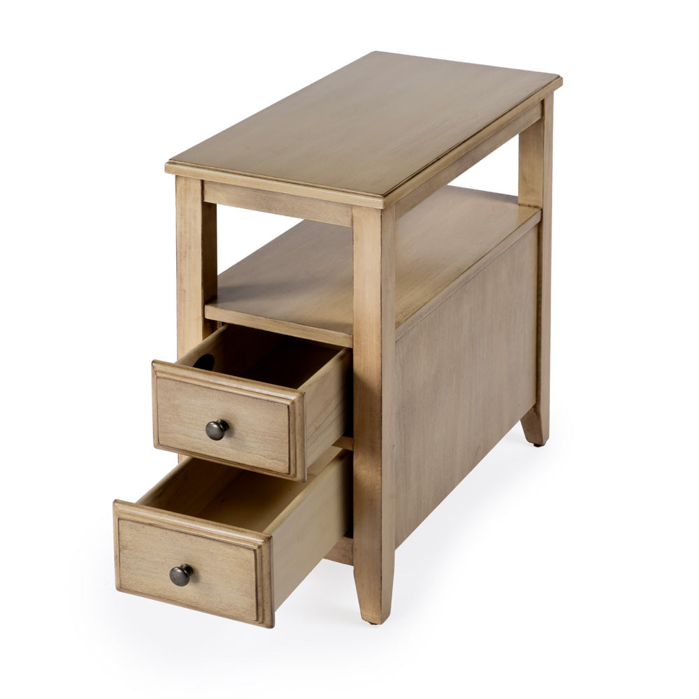 Butler Specialty Company - Marcus 12 in. W Rectangular Wood 2 Drawer Side Table with Storage, Tan/Beige - 6191424