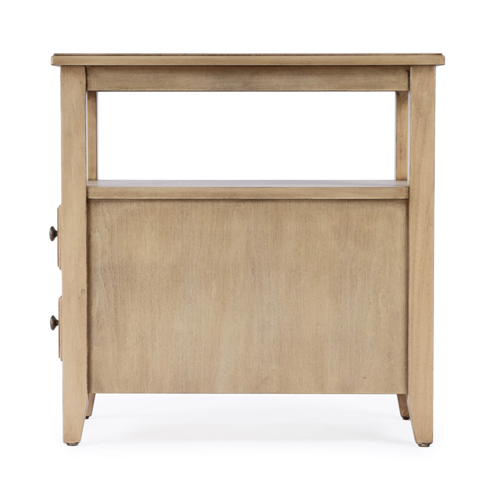 Butler Specialty Company - Marcus 12 in. W Rectangular Wood 2 Drawer Side Table with Storage, Tan/Beige - 6191424