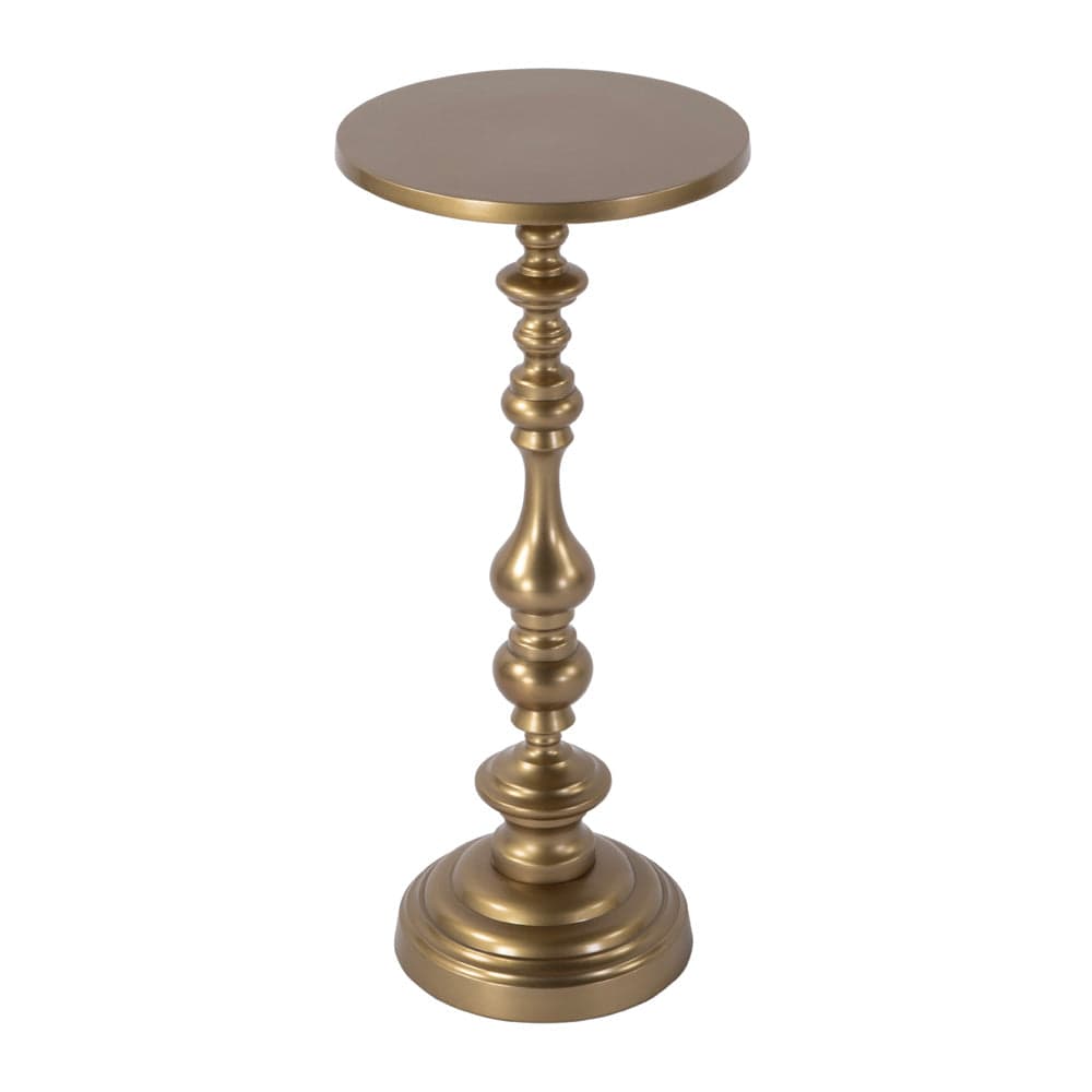 Butler Specialty Company - Mario 10 in. W Round All Metal Pedestal Base End Table  - Antique Gold - 5931226 view 1