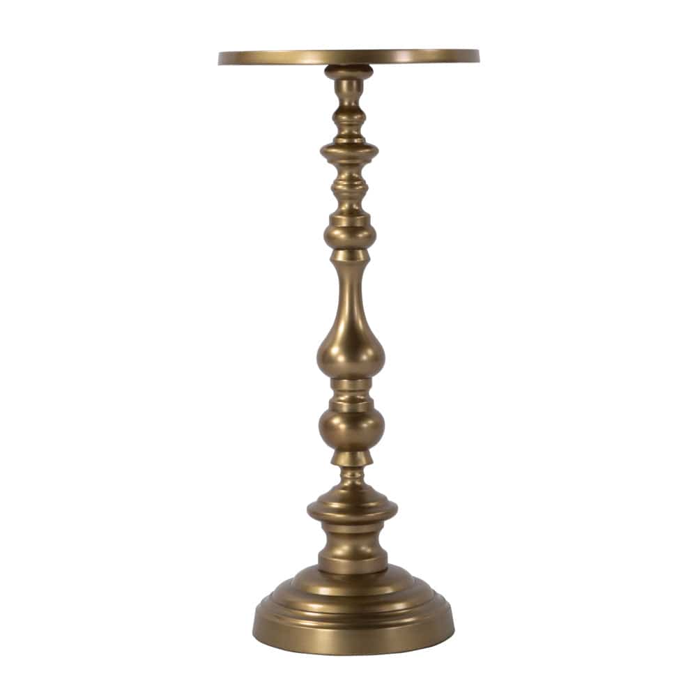 Butler Specialty Company - Mario 10 in. W Round All Metal Pedestal Base End Table  - Antique Gold - 5931226 view 2