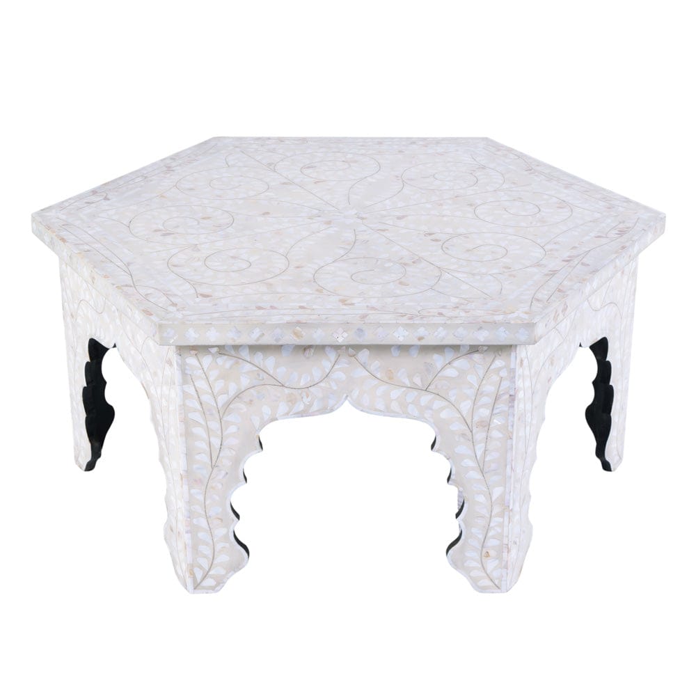 Butler Specialty Company - Marjorie 40.5 in. W Hexagon Mother of Pearl Coffee Table, White - 5963325 view 1