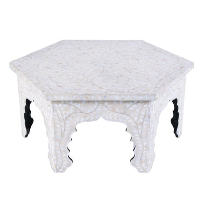 Butler Specialty Company - Marjorie 40.5 in. W Hexagon Mother of Pearl Coffee Table, White - 5963325 view 1