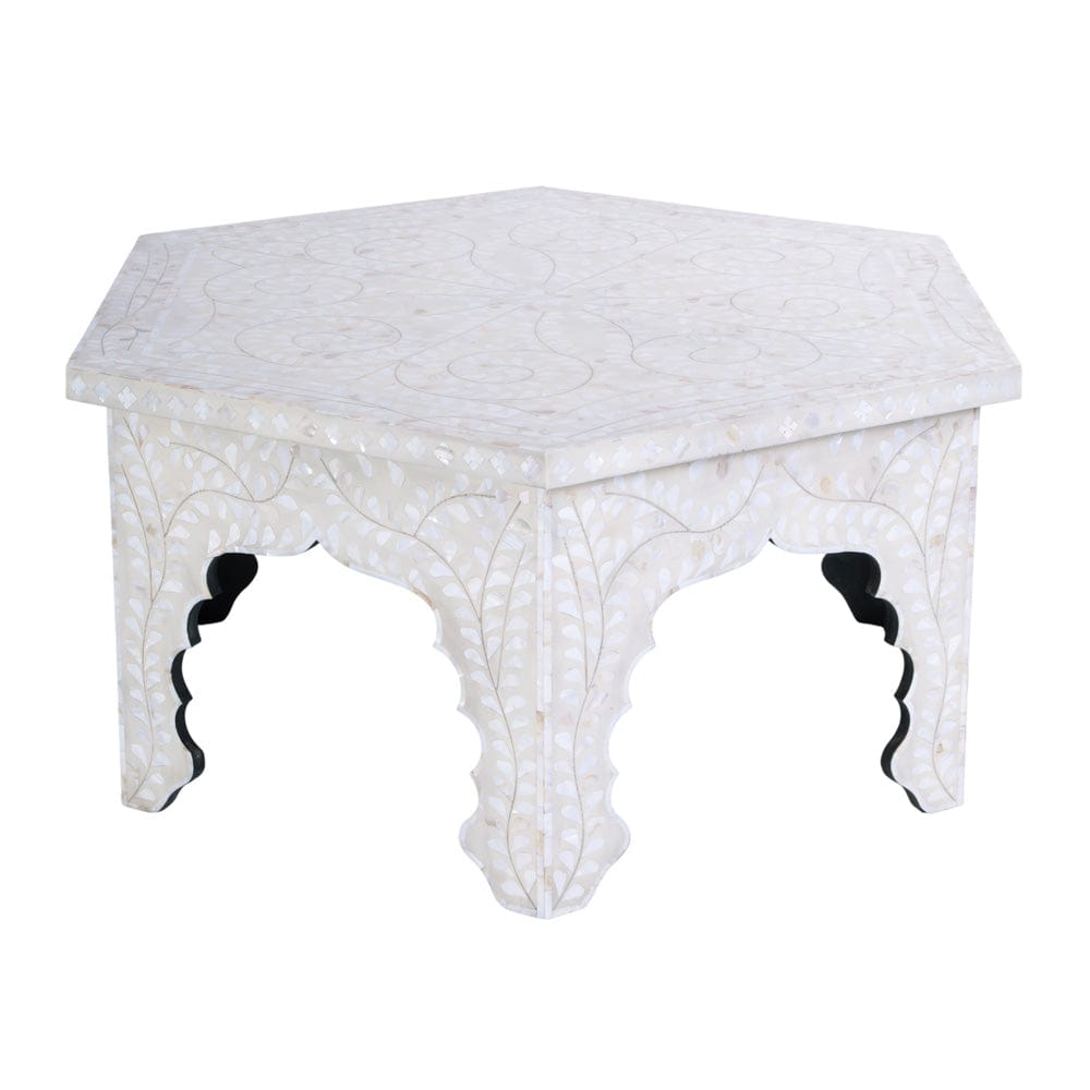 Butler Specialty Company - Marjorie 40.5 in. W Hexagon Mother of Pearl Coffee Table, White - 5963325 view 2