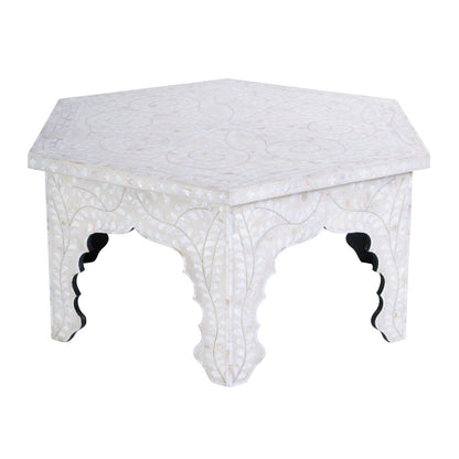 Butler Specialty Company - Marjorie 40.5 in. W Hexagon Mother of Pearl Coffee Table, White - 5963325 view 2