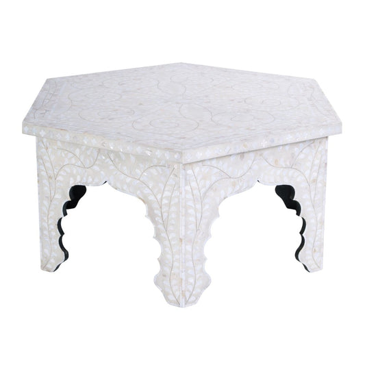 Butler Specialty Company - Marjorie 40.5 in. W Hexagon Mother of Pearl Coffee Table, White - 5963325 view 2