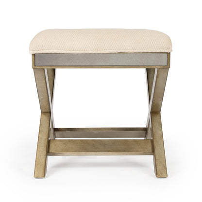 Butler Specialty Company - Marlo 26 in. W Rectangular Mirrored Vanity Stool, Cream - 1253146