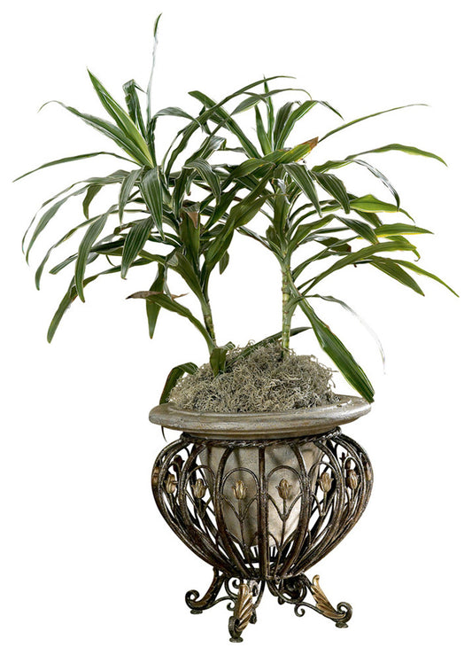 Butler Specialty Company - Matthias 20 in. H Round Metal & Stone Planter, Multi-Color - 919070
