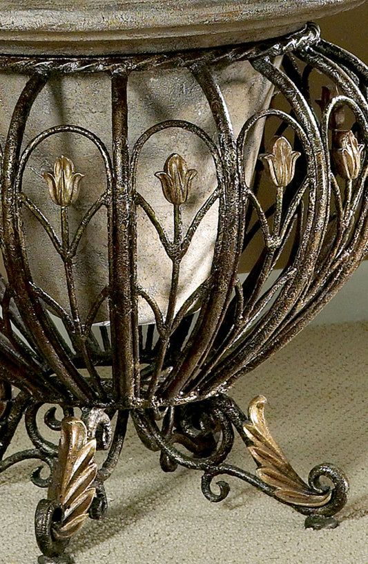 Butler Specialty Company - Matthias 20 in. H Round Metal & Stone Planter, Multi-Color - 919070