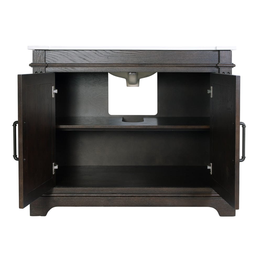 Butler Specialty Company - Maurice 42 in. W Wood & Quartz Single Bathroom Vanity, Dark Brown - 5994510 view 3