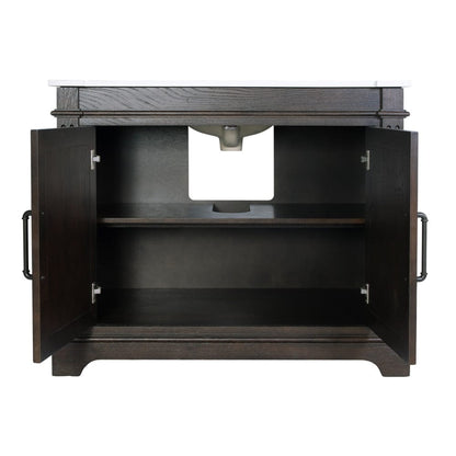 Butler Specialty Company - Maurice 42 in. W Wood & Quartz Single Bathroom Vanity, Dark Brown - 5994510 view 3