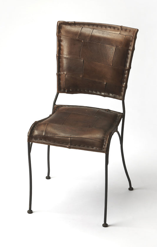 Butler Specialty Company - Maverick Iron & Leather Side Chair, Dark Brown - 6183344