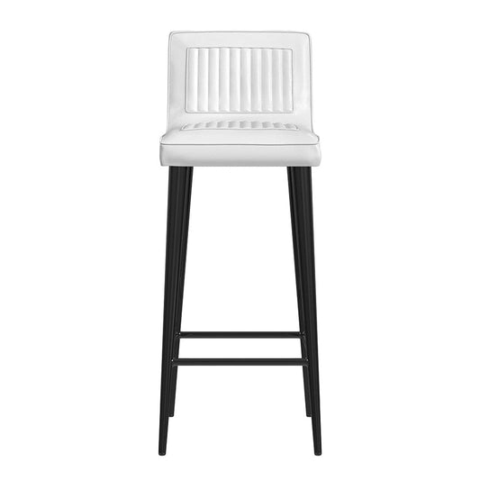 Butler Specialty Company - Maxwell 32 in. Seat Height Leather and Iron Bar Height Stool w Back, White - 4347411 View 2