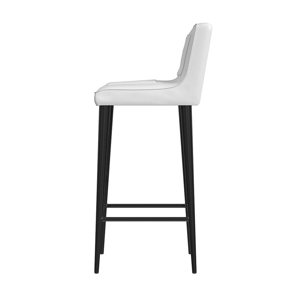 Butler Specialty Company - Maxwell 32 in. Seat Height Leather and Iron Bar Height Stool w Back, White - 4347411 View 3