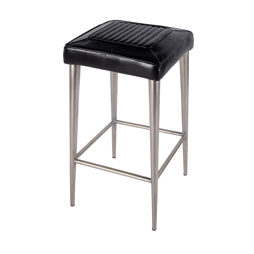 Butler Specialty Company - Maxwell 32 in. Seat Height Leather and Metal Square Seat Backless Bar Stool, Black - 4346034 View 1