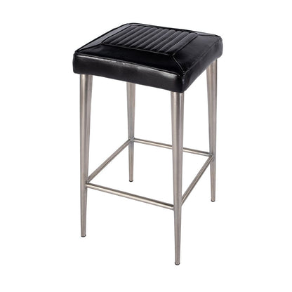 Butler Specialty Company - Maxwell 32 in. Seat Height Leather and Metal Square Seat Backless Bar Stool, Black - 4346034 View 1