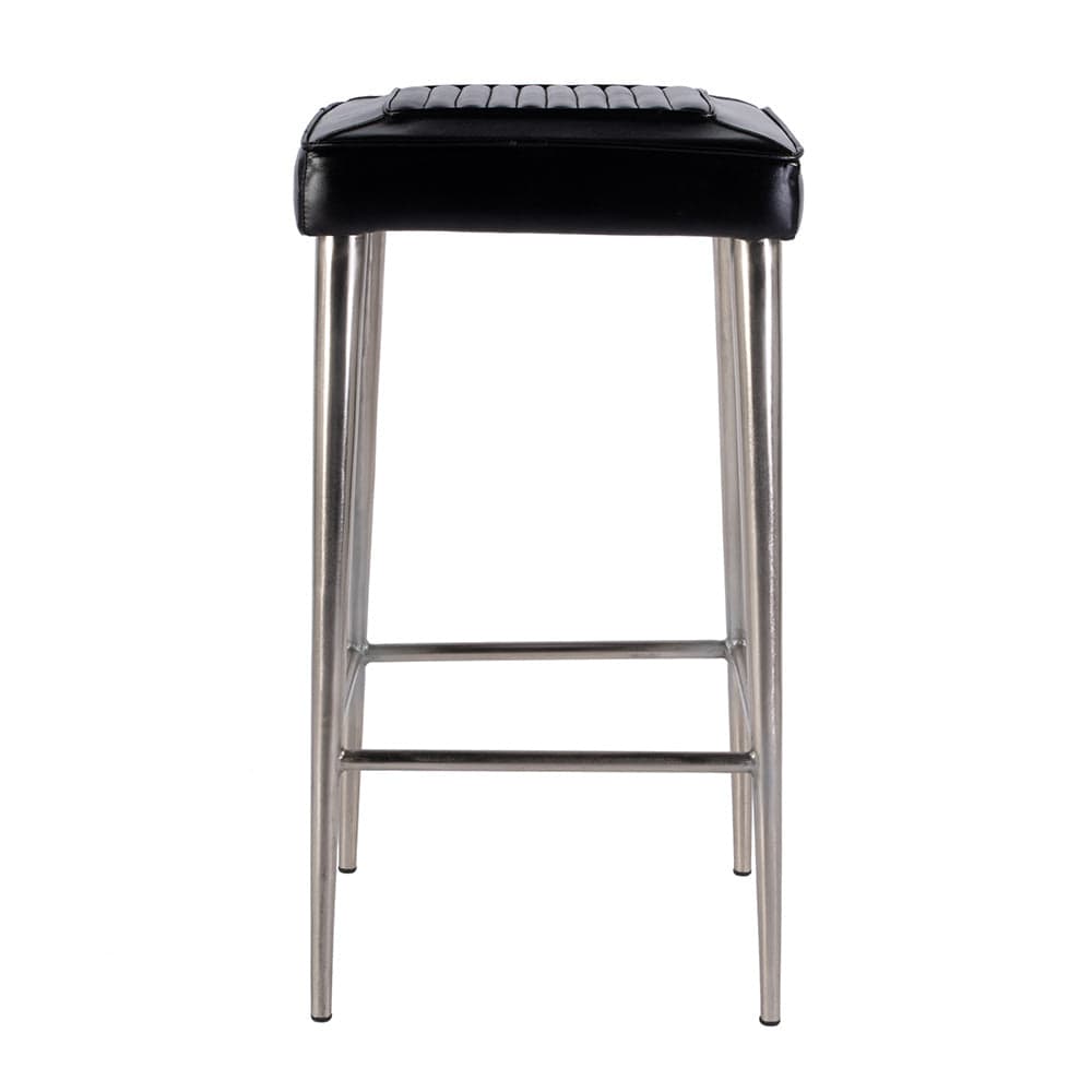 Butler Specialty Company - Maxwell 32 in. Seat Height Leather and Metal Square Seat Backless Bar Stool, Black - 4346034 View 2