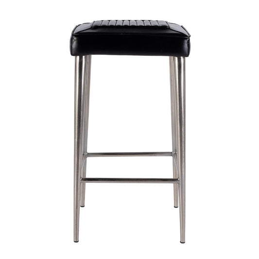 Butler Specialty Company - Maxwell 32 in. Seat Height Leather and Metal Square Seat Backless Bar Stool, Black - 4346034 View 2