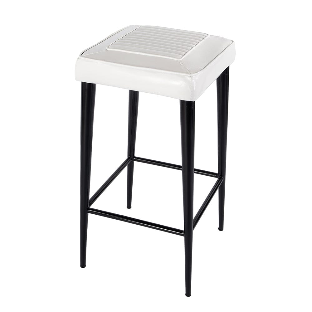 Butler Specialty Company - Maxwell 32 in. Seat Height Leather and Metal Square Seat Backless Bar Stool, White - 4346411 View 1