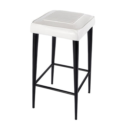 Butler Specialty Company - Maxwell 32 in. Seat Height Leather and Metal Square Seat Backless Bar Stool, White - 4346411 View 1