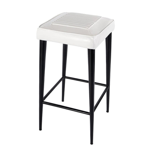 Butler Specialty Company - Maxwell 32 in. Seat Height Leather and Metal Square Seat Backless Bar Stool, White - 4346411 View 1