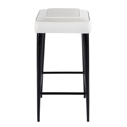 Butler Specialty Company - Maxwell 32 in. Seat Height Leather and Metal Square Seat Backless Bar Stool, White - 4346411 View 2
