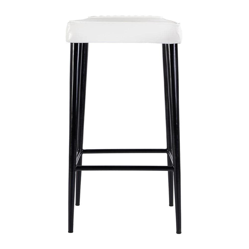Butler Specialty Company - Maxwell 32 in. Seat Height Leather and Metal Square Seat Backless Bar Stool, White - 4346411 View 3