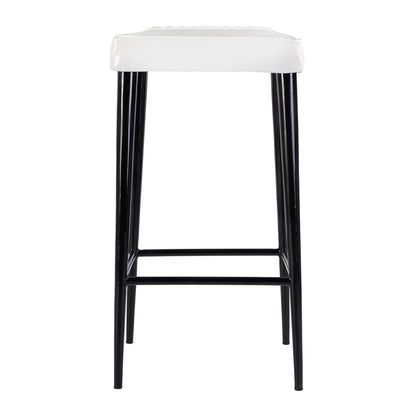 Butler Specialty Company - Maxwell 32 in. Seat Height Leather and Metal Square Seat Backless Bar Stool, White - 4346411 View 3