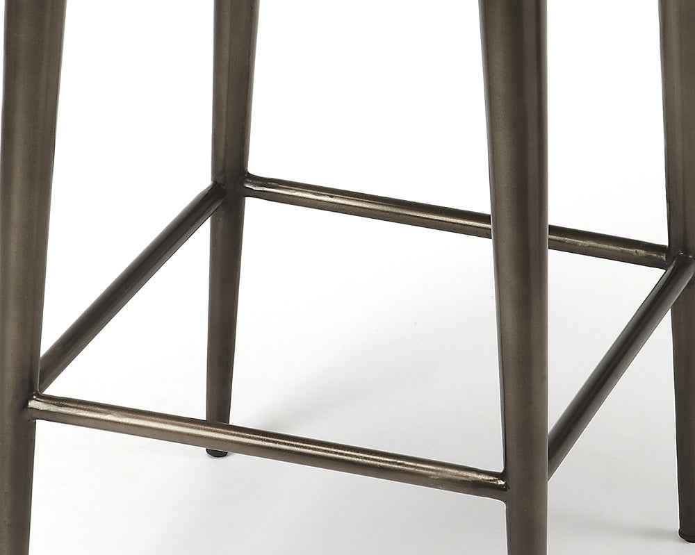 Butler Specialty Company - Maxwell 32 in. Seat Height Leather & Metal Backless Bar Height Stool with Footrest, Dark Brown - 4346344