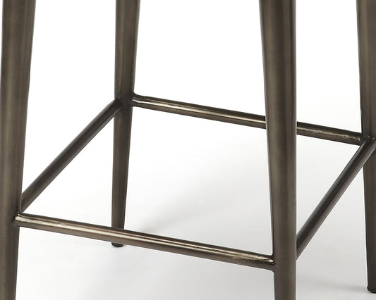 Butler Specialty Company - Maxwell 32 in. Seat Height Leather & Metal Backless Bar Height Stool with Footrest, Dark Brown - 4346344