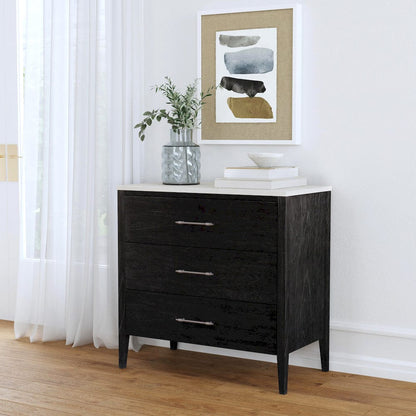 Butler Specialty Company - Mayfair 33 in. W Rectangular 3 Drawer Wood and Marble Chest, Black - 5750432 view 6