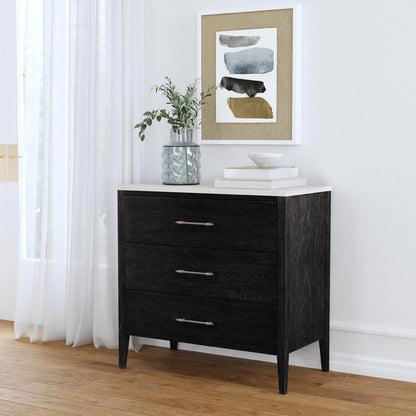 Butler Specialty Company - Mayfair 33 in. W Rectangular 3 Drawer Wood and Marble Chest, Black - 5750432