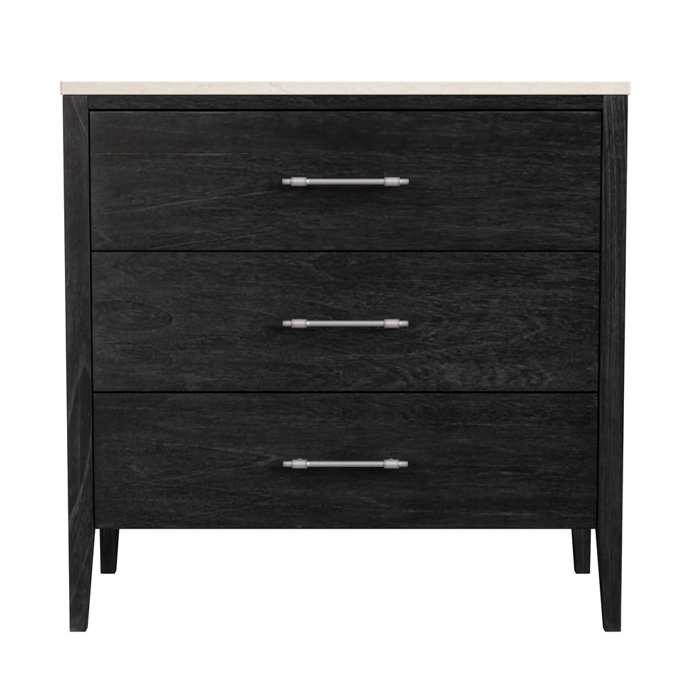 Butler Specialty Company - Mayfair 33 in. W Rectangular 3 Drawer Wood and Marble Chest, Black - 5750432