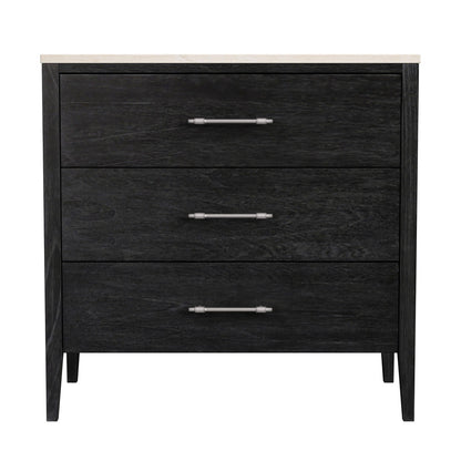 Butler Specialty Company - Mayfair 33 in. W Rectangular 3 Drawer Wood and Marble Chest, Black - 5750432