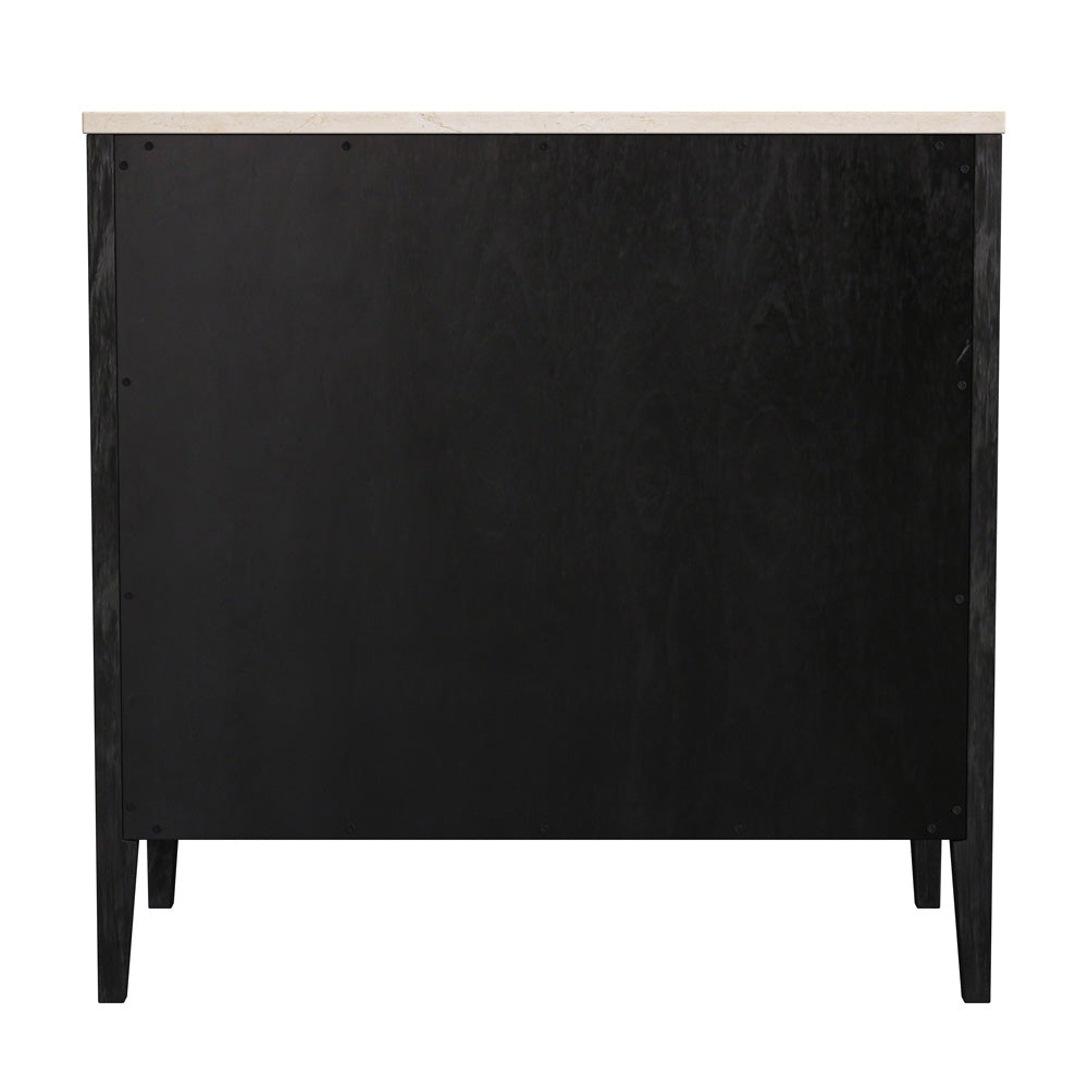Butler Specialty Company - Mayfair 33 in. W Rectangular 3 Drawer Wood and Marble Chest, Black - 5750432