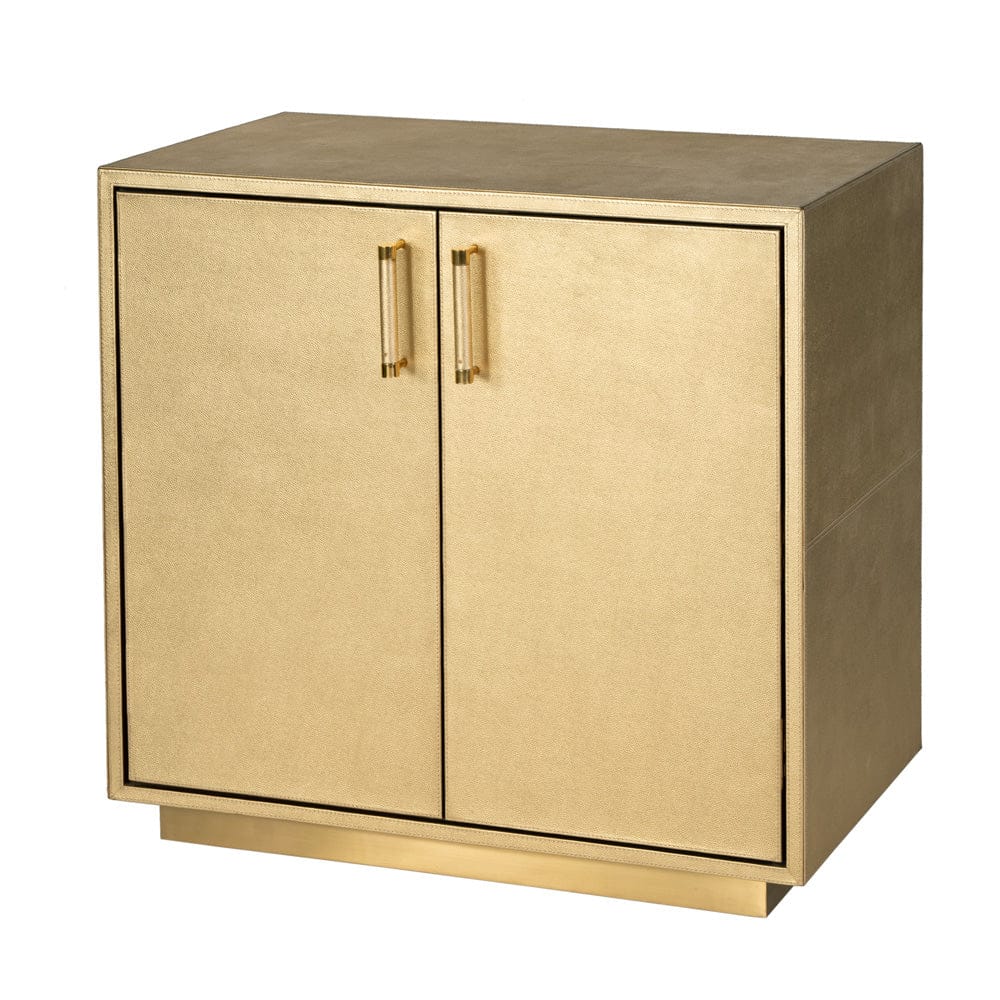 Butler Specialty Company - Medera 32 in. W Rectangular Wood and Leather 2 Door Accent Cabinet, Gold - 5946350 view 1