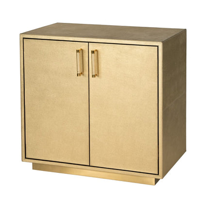 Butler Specialty Company - Medera 32 in. W Rectangular Wood and Leather 2 Door Accent Cabinet, Gold - 5946350 view 1