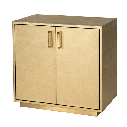 Butler Specialty Company - Medera 32 in. W Rectangular Wood and Leather 2 Door Accent Cabinet, Gold - 5946350 view 1