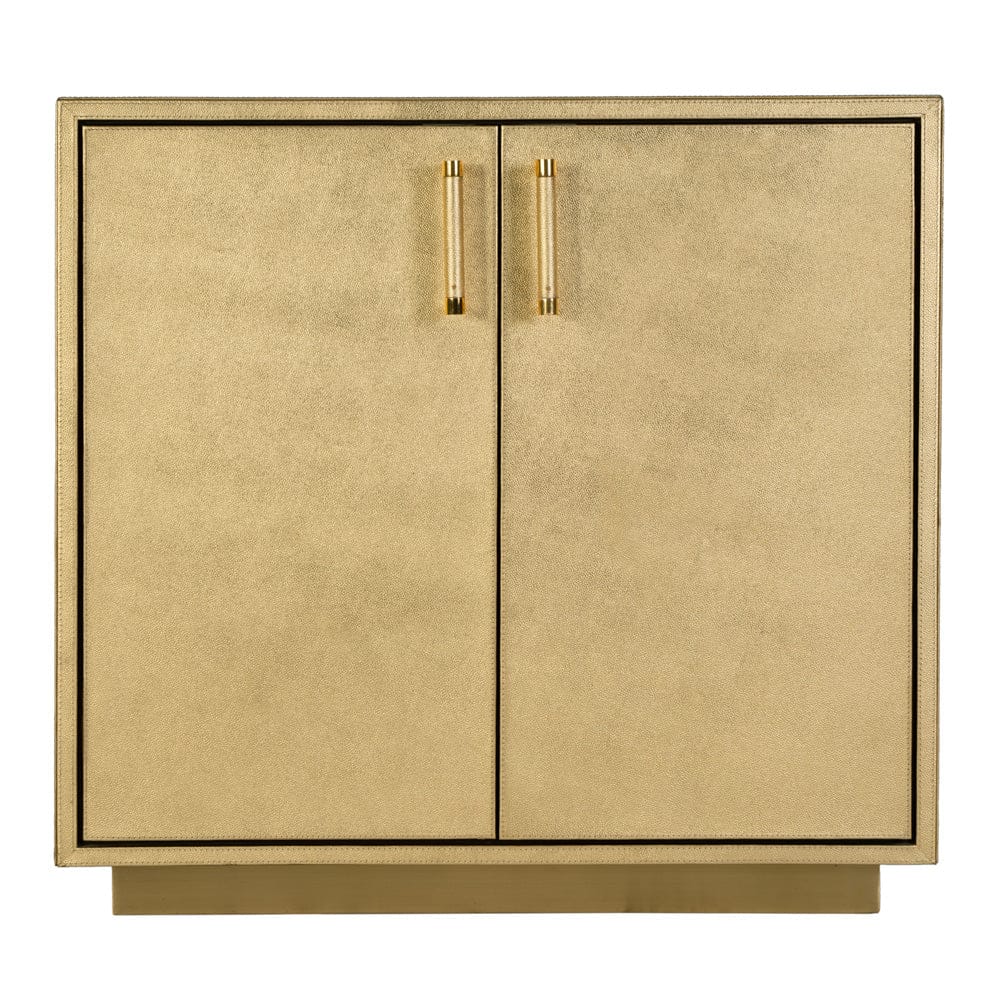 Butler Specialty Company - Medera 32 in. W Rectangular Wood and Leather 2 Door Accent Cabinet, Gold - 5946350 view 2