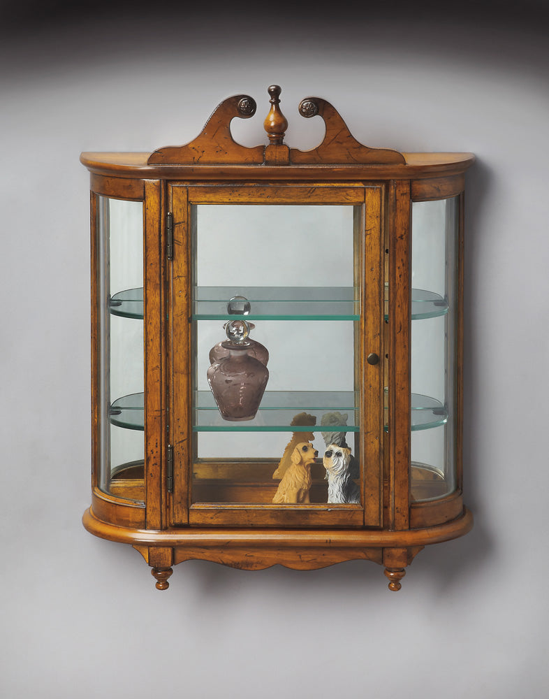 Butler Specialty Company - Heritage - Melinda 27.5 in. H x 21 in. W Rectangular Wood Wall Curio, Medium Brown - 1927001
