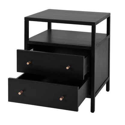 Butler Specialty Company - Mendel 21.25 in. W Rectangular Wood 2 Drawer Narrow Nightstand with Open Shelf, Black - 6276515 view 3