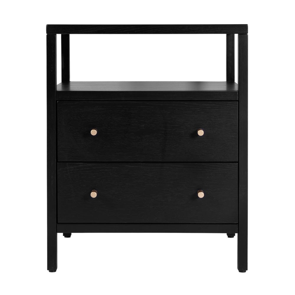 Butler Specialty Company - Mendel 21.25 in. W Rectangular Wood 2 Drawer Narrow Nightstand with Open Shelf, Black - 6276515 view 4
