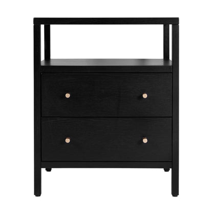 Butler Specialty Company - Mendel 21.25 in. W Rectangular Wood 2 Drawer Narrow Nightstand with Open Shelf, Black - 6276515 view 4
