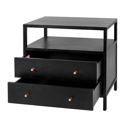 Butler Specialty Company - Mendel 28 in. W Rectangular Wood 2 Drawer Wide Nightstand with Open Shelf, Black - 6265515 view 3