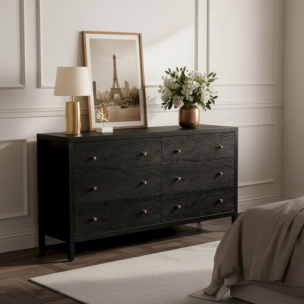 Butler Specialty Company - Mendel 60 in. W Rectangular Wood 6 Drawer Dresser, Black - 6266515 view 5