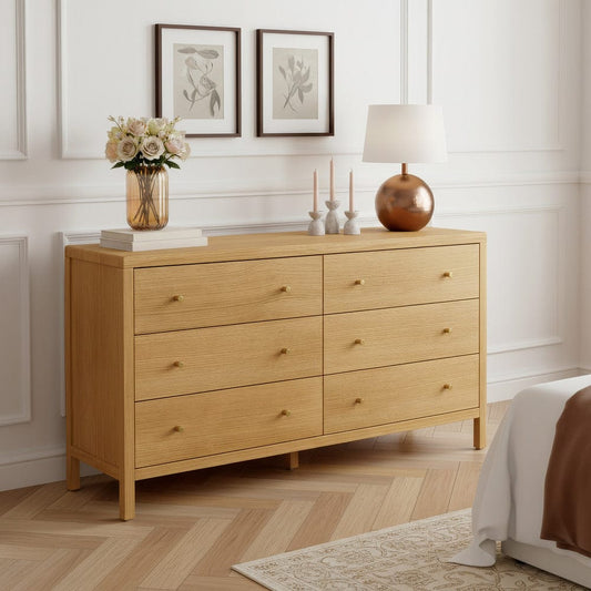 Butler Specialty Company - Mendel 60 in. W Rectangular Wood 6 Drawer Dresser, Light Brown - 6266492 view 2